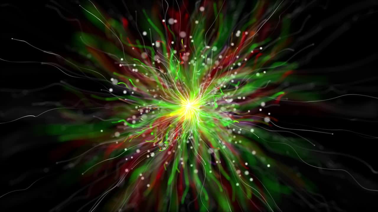 Abstract Particles Background with Optical Fiber Effect Loop