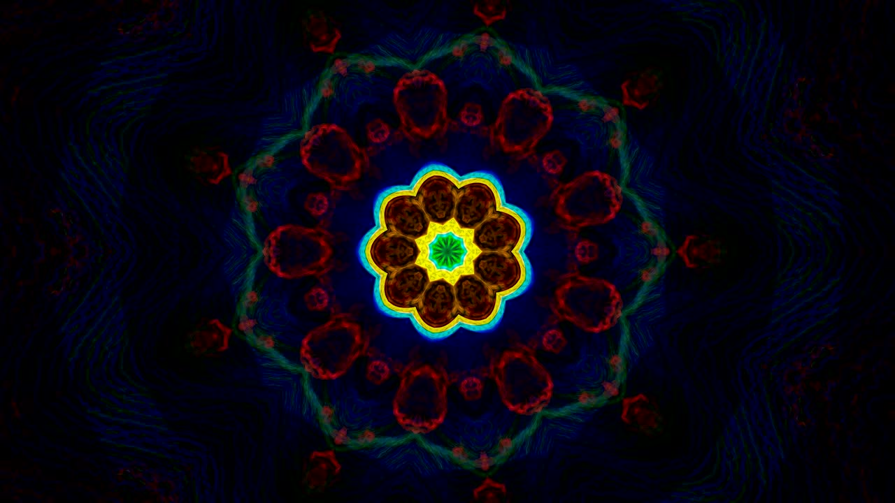 patrones de secuencia de caleidoscopio virtual, ciclo infinito o sin costuras.