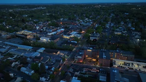 Small-American-town-lighting-at-night