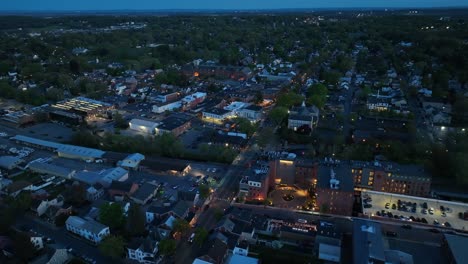 small american town lighting at night