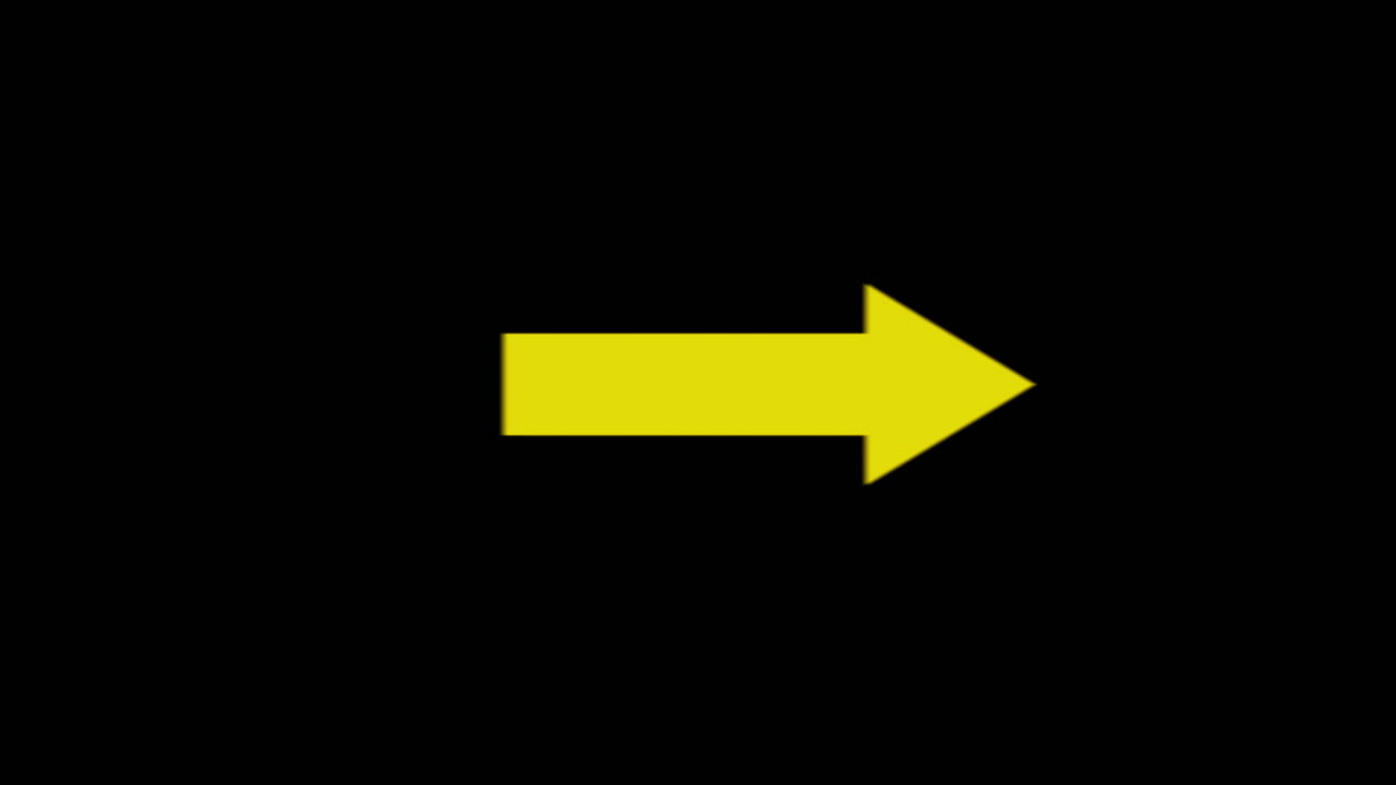 Yellow Arrow Going from Left to Right. Motion Graphics Asset for Adding to Videos for Social Media or Your Own Projects. Use Screen or Add Mode to Remove Background.