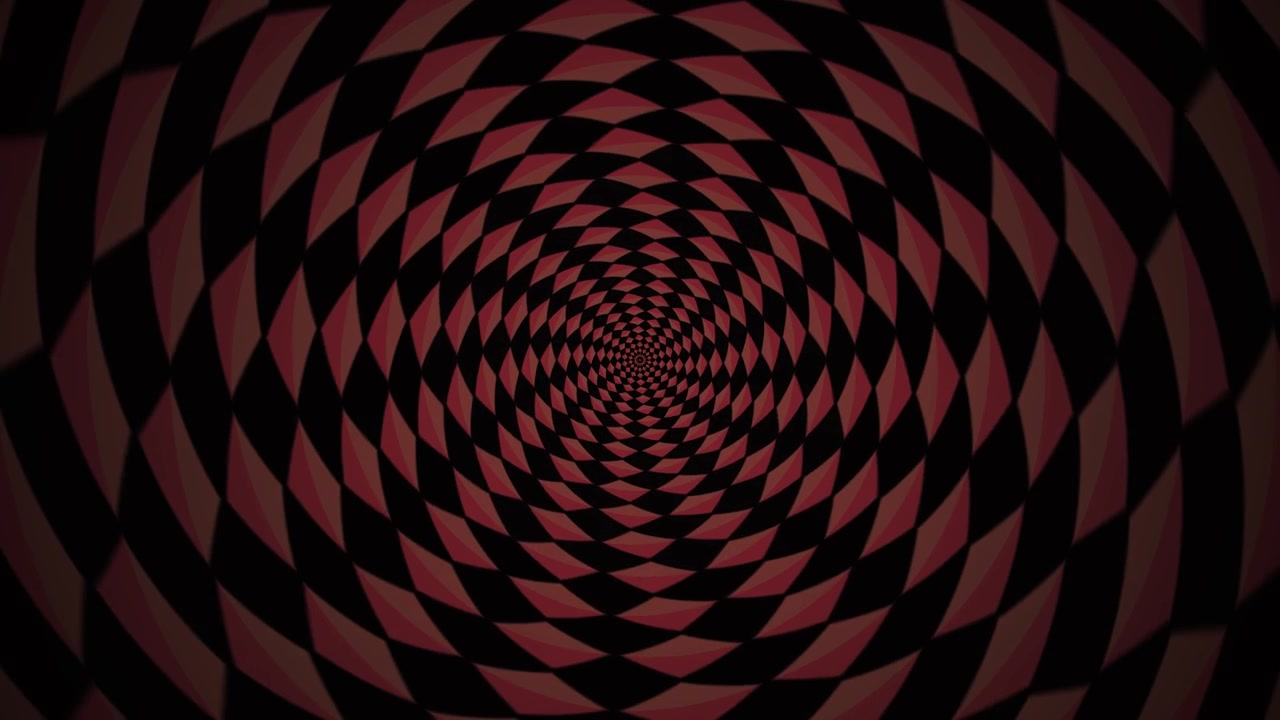 Motivo a Spirale Geometrica Rotante Astratto in Rosso e Nero