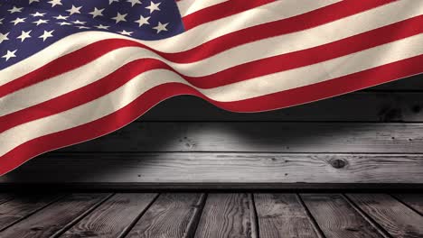animation of red white and blue backgrounds moving over american flag