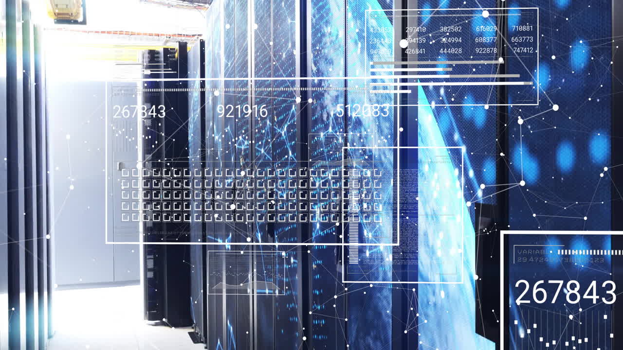 Animation of digital data processing over computer servers