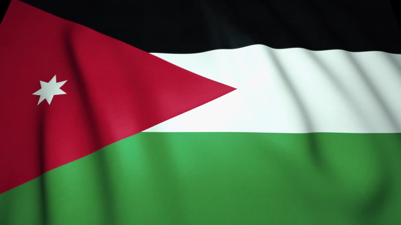 el fondo de la bandera realista de jordania. animación de bucle