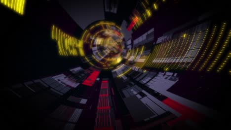 flight in abstract sci-fi tunnel seamless loop. vj motion graphics for music video