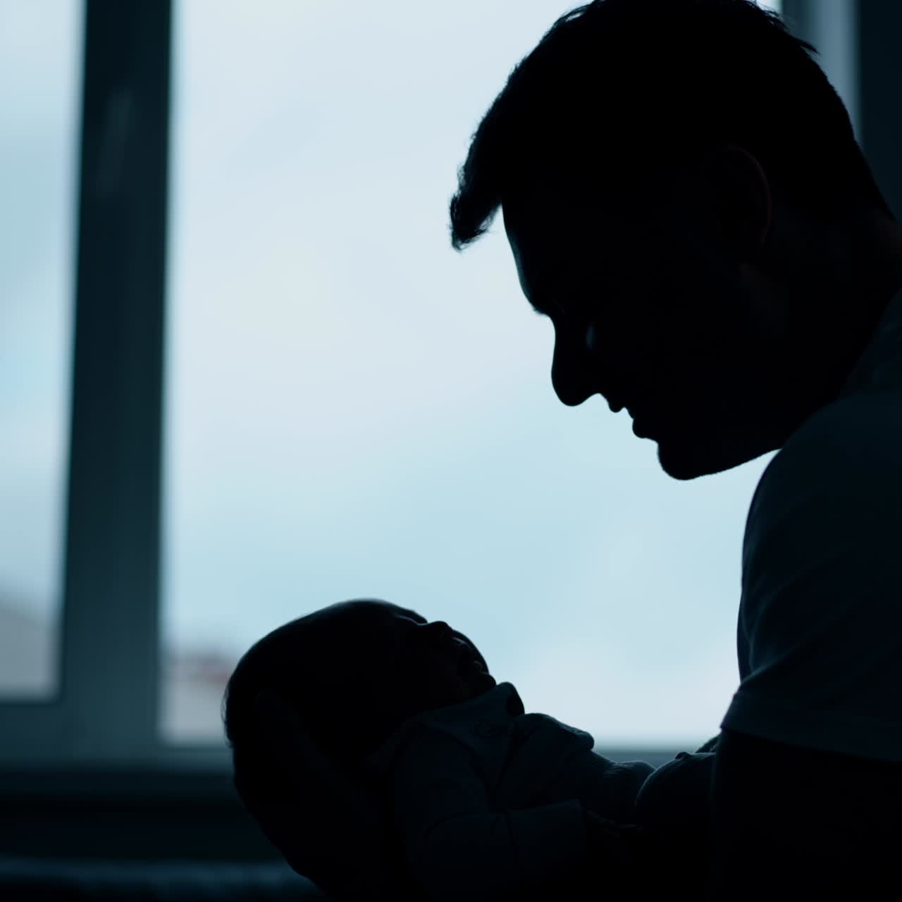 Happy young father with little kid. Adorable parenthood concept