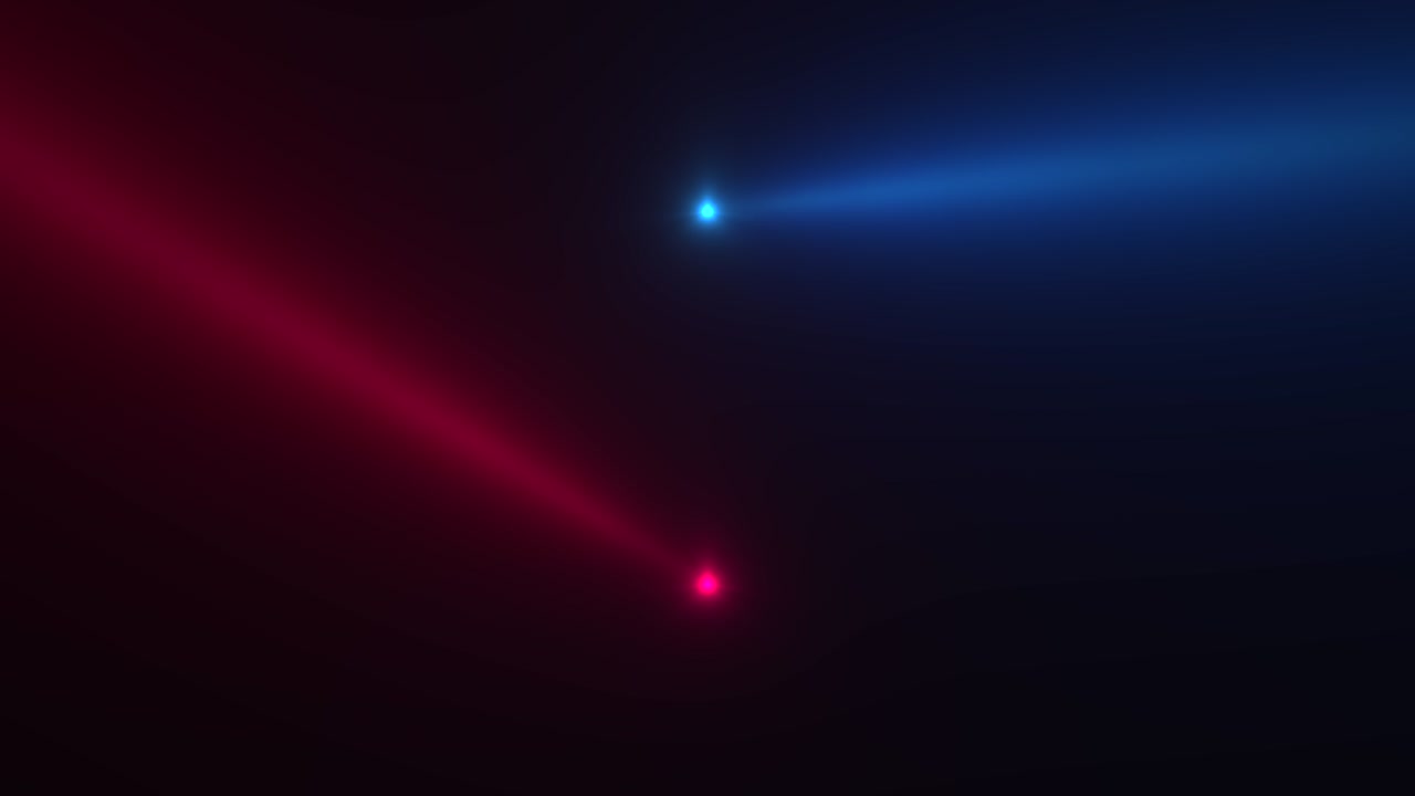 haces de luz azules y rojos brillantes en el escenario