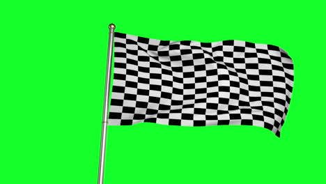 Bandera-A-Cuadros-Contra-Pantalla-Verde