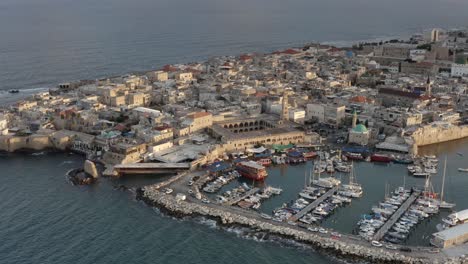 aerial view of jaffa old city and port