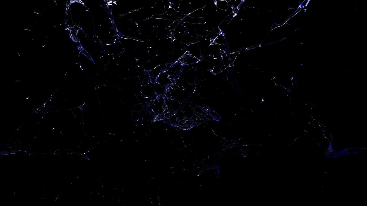 Blue splashing in slow motion