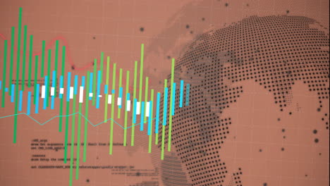 animation of digital data processing over globe