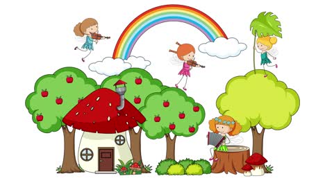 fairies and nature in a magical forest