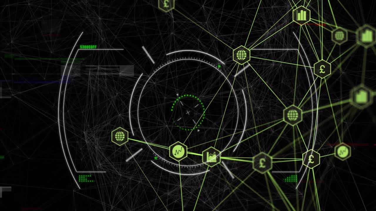 animación del escaneo del alcance sobre los iconos.