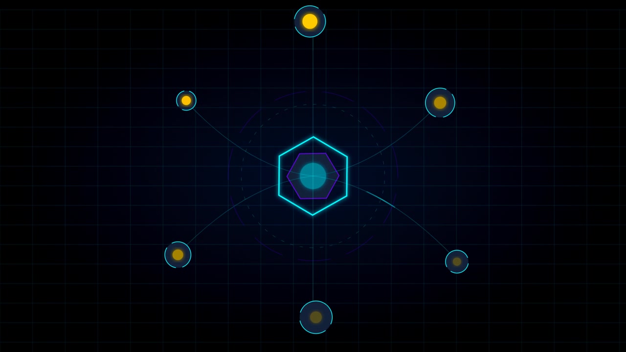 Abstract Digital Hexagon Network Interface Animation