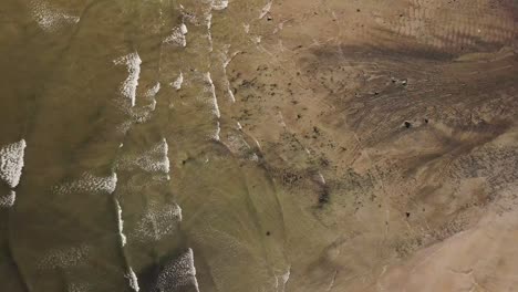 Aerial-Footage-of-Rare-Golden-Sandy-Beach-and-Calm-Waves-During-Sunny-Summer-In-Snaefellsness-Peninsula,-Iceland