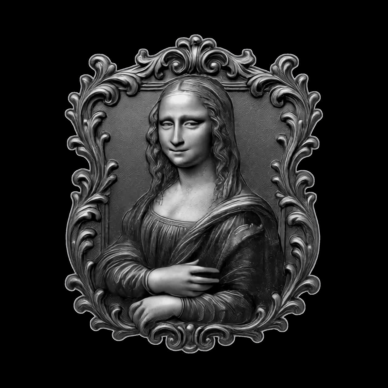 Ritratto classico con cornice ornata