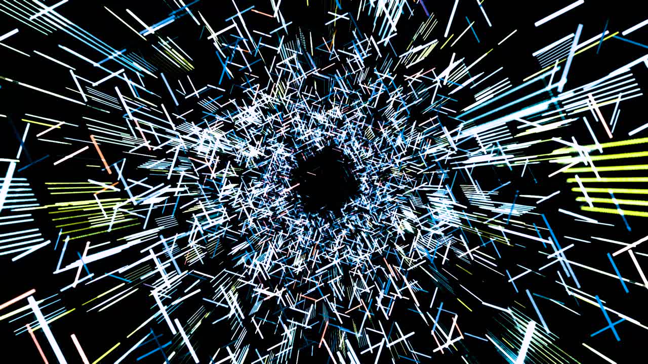 túnel de senderos de luz abstractos