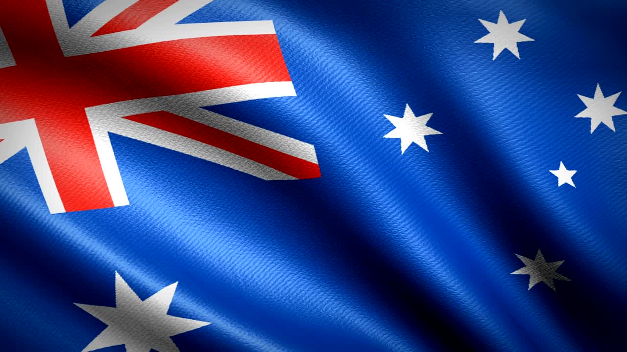 Bandera de Australia. Animación en bucle continuo. Video 4K de alta definición
