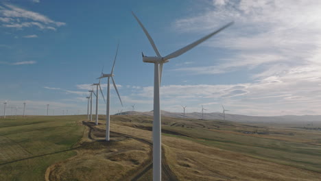 drone aerial of wind turbines in southern washington-18