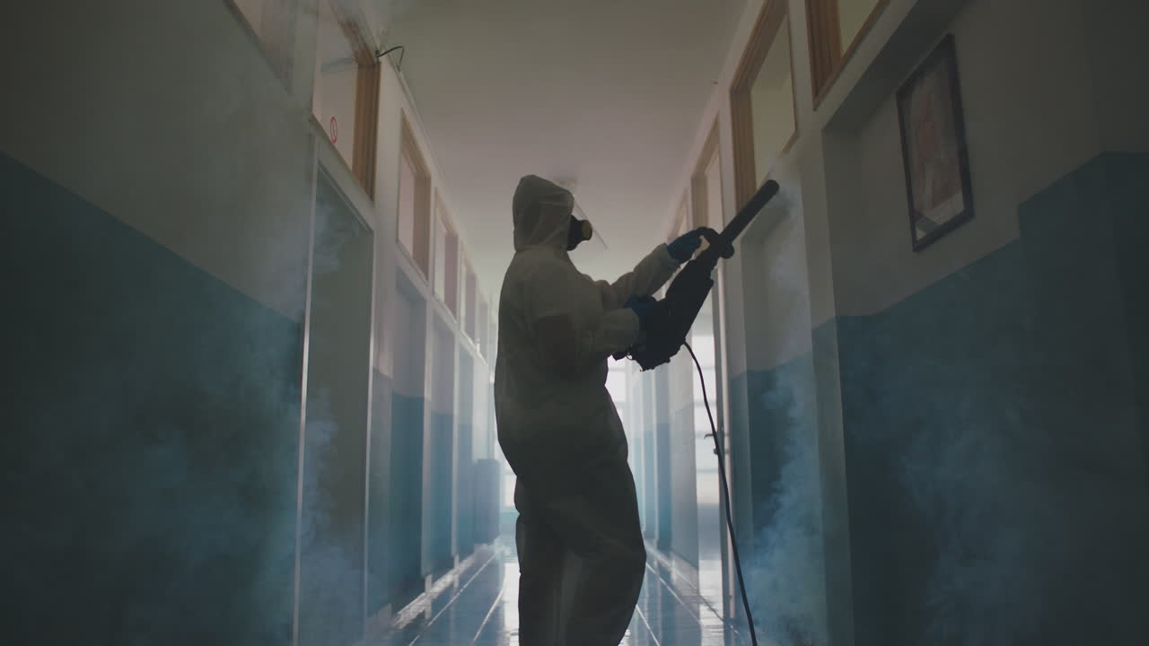 Disinfection in a Corridor