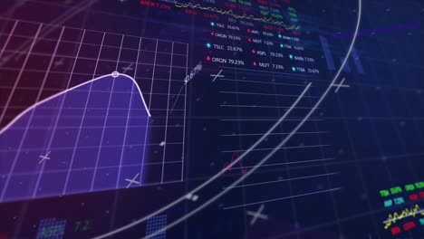 Animación-De-Círculos-Sobre-Múltiples-Gráficos-Y-Tableros-Comerciales-Sobre-Fondo-Abstracto