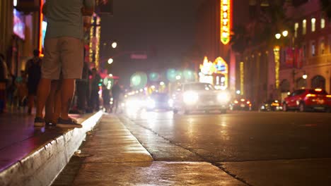 hollywood street at night