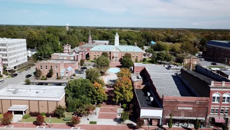 Aerial-of-Tarboro-NC,-Tarboro-North-Carolina,-Hometown-USA,-Small-Town-USA,-Small-Town,-Small-Town-America,-Small-City