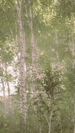 birch forest in summer sunlight