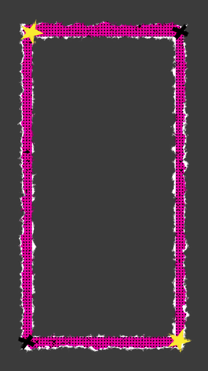 Pink frame with stars and lightning