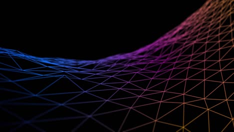 3d wireframe abstract background animation with moving lines