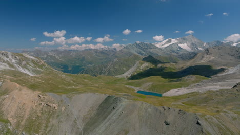 stunning mountain pass pas de lona overlooking lac de lona in valais, switzerland