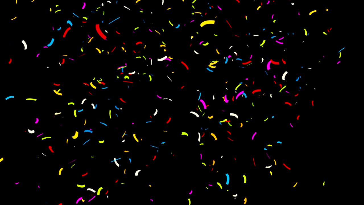 confeti colorido sobre un fondo negro