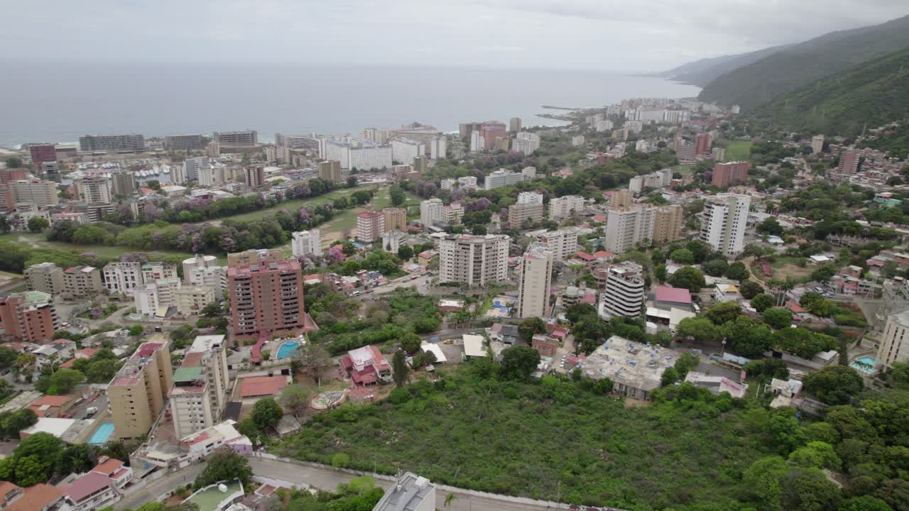 Caribbean Coastal Town: Aerial Perspective of Caraballeda, Venezuela