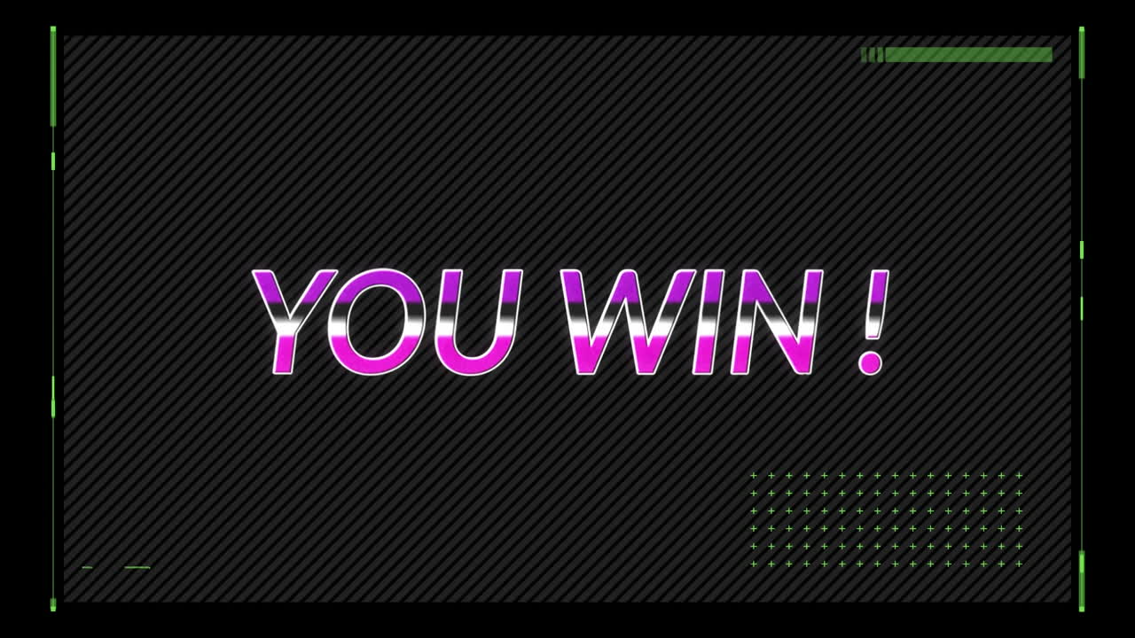 검은색 배경에 대한 텍스트 배너와 인터페이스를 통해 장애 효과의 애니메이션