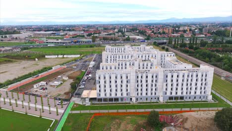 aerial view of new apartment complex under construction