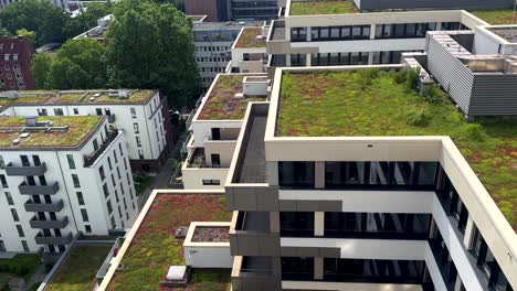 Exclusive-apartment-houses-with-green-rooftop-during-sunny-day