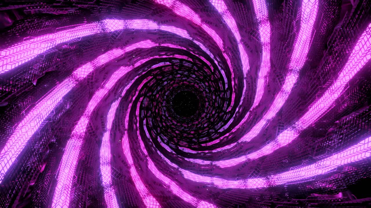 Abstract spiral background with bright purple lights