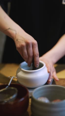 preparing a traditional tea mixture