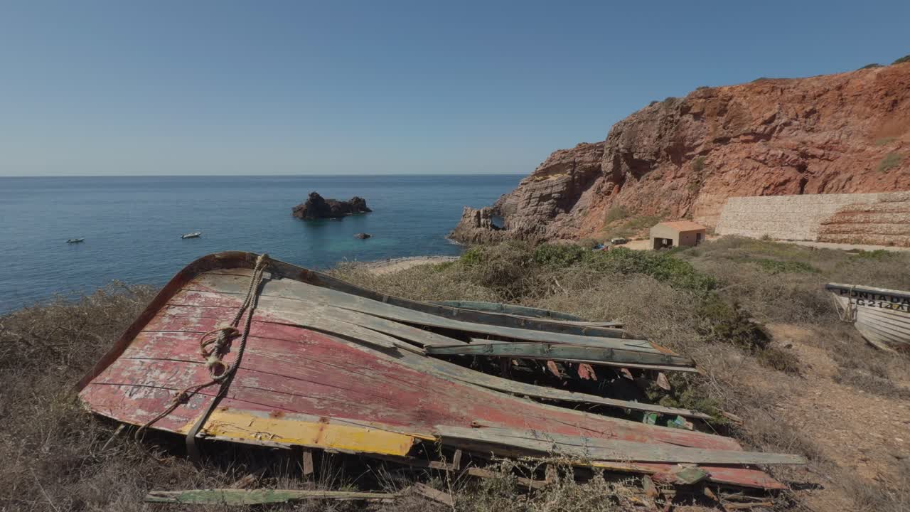 Fishermans Trail Algarve Portugal old fishing boat
