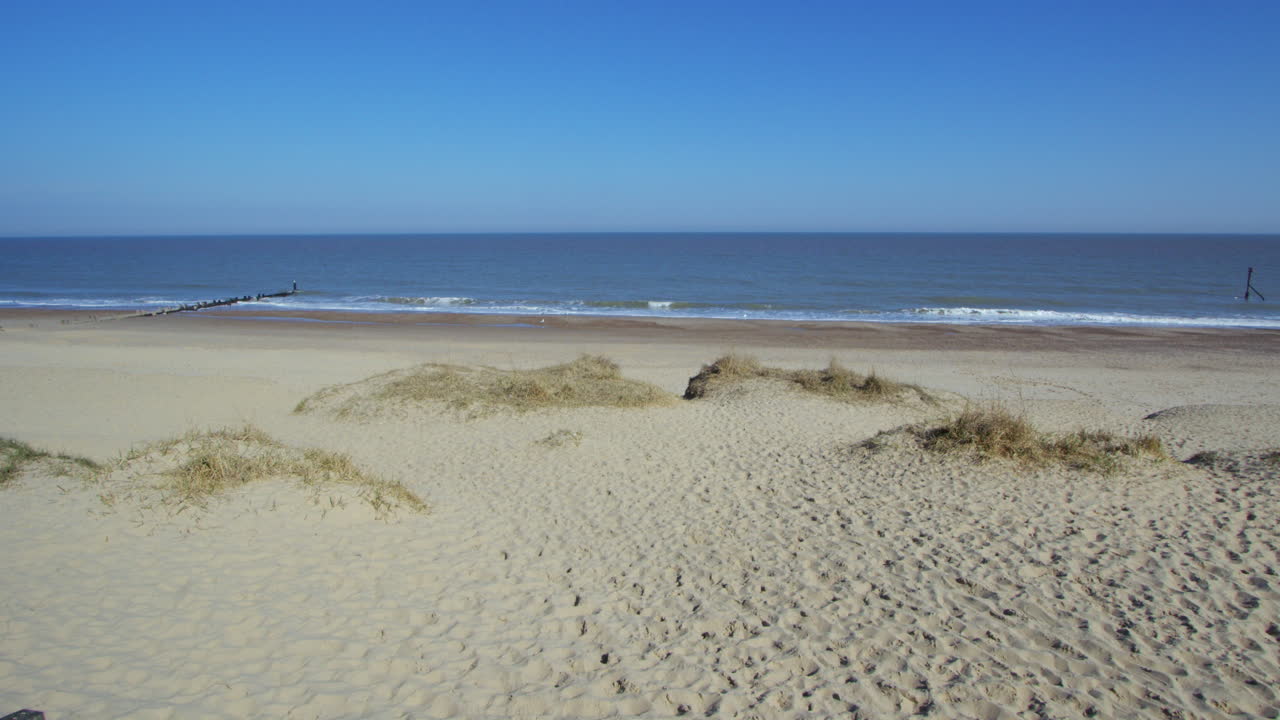 extra wide shot of Bacton beach looking out to sea