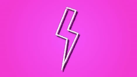 bucle de fondo de estilo boceto de trueno de dibujos animados o recurso gráfico rosa
