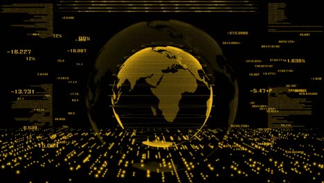 the gold world and a futuristic digital data.