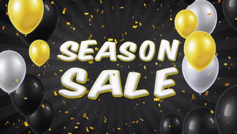 season sale banner with balloons