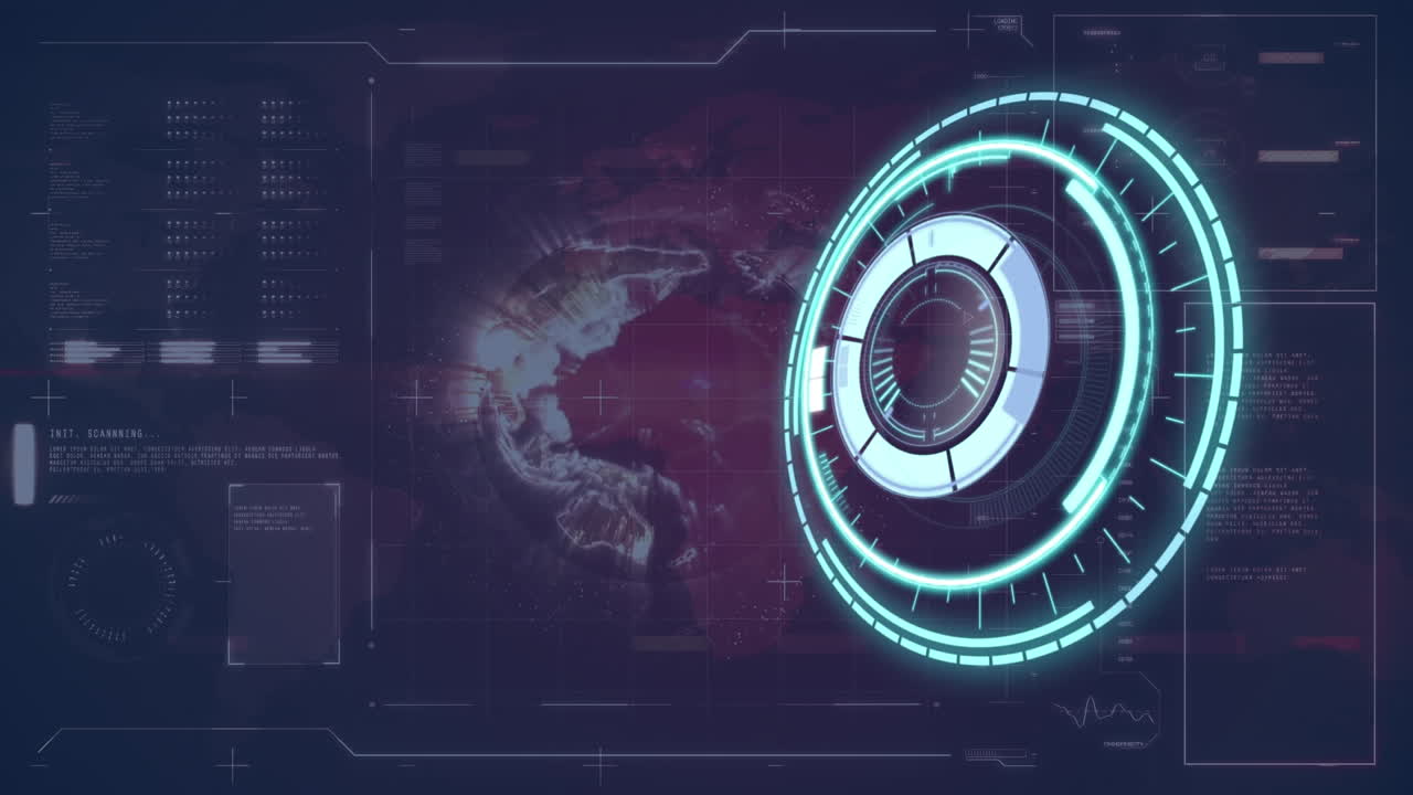 анимация обработки данных часов и карты на военно-морском фоне