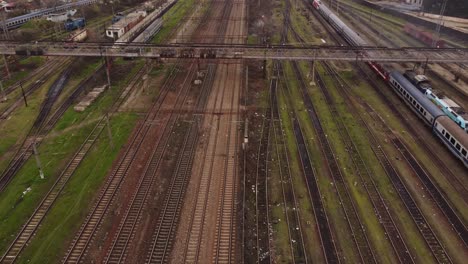 railway tracks seen from above. aerial footage