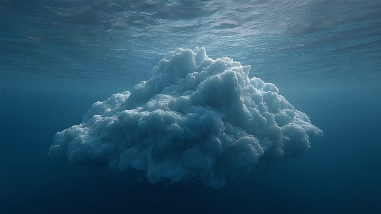 Majestic Underwater Cloud Formation: A Stunning Display of Nature's Art Beneath the Ocean Surface Captured in Two Striking Frames