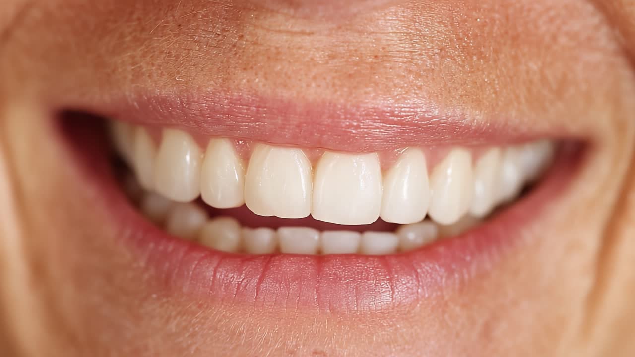 An Up-Close Look at a Joyful Smile, Highlighting Healthy Teeth and Gums in Two Captivating Frames, Emphasizing the Importance of Oral Hygiene and Confidence