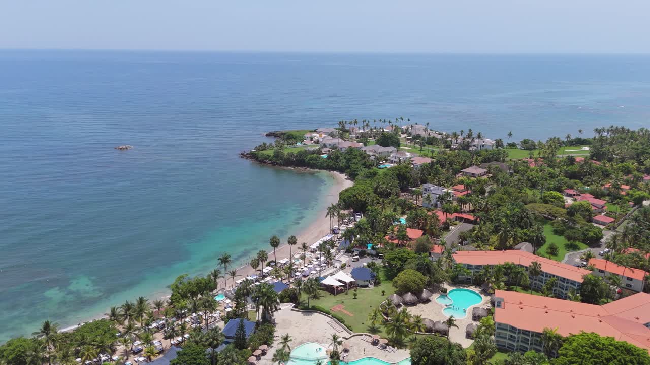Aerial View of Luxury Beachfront Homes and Resort in the Caribbean
