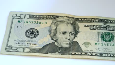 twenty dollars bill closeup view